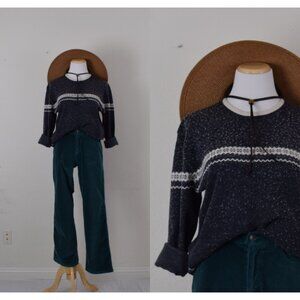 Vintage Charcoal Gray Pullover Sweater | 90s Acrylic/Wool/Angora sweater size XL